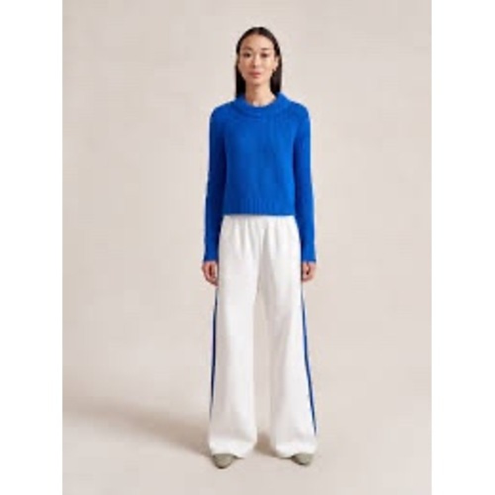 La Ligne Side Stripe Colby Pant Ivory Cobalt XS New With Tags